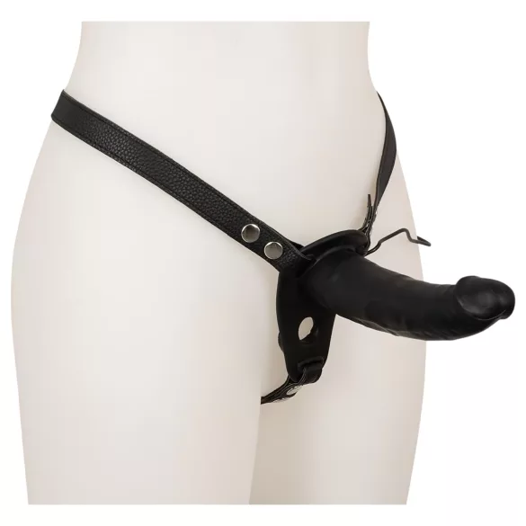 Double Thruster - strap-on dubbel vibrator - svart