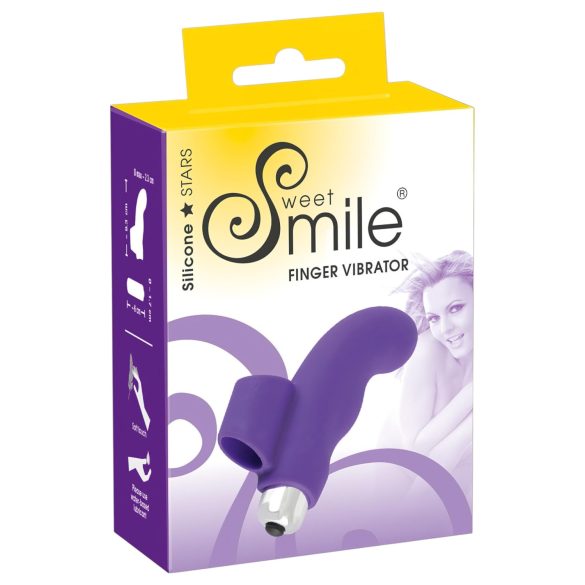 SMILE - finger vibrator - vågig yta - silikon lila