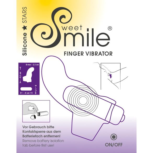 SMILE - finger vibrator - vågig yta - silikon lila