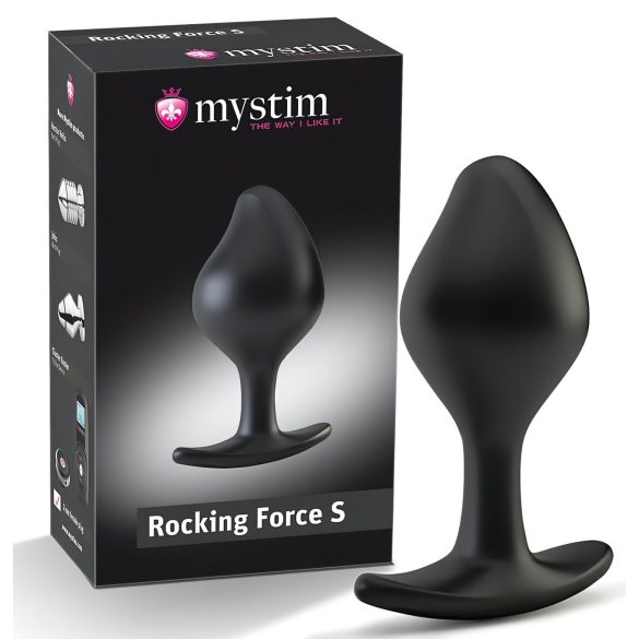 mystim Rocking Force S - elektro anala plugg - liten (svart)