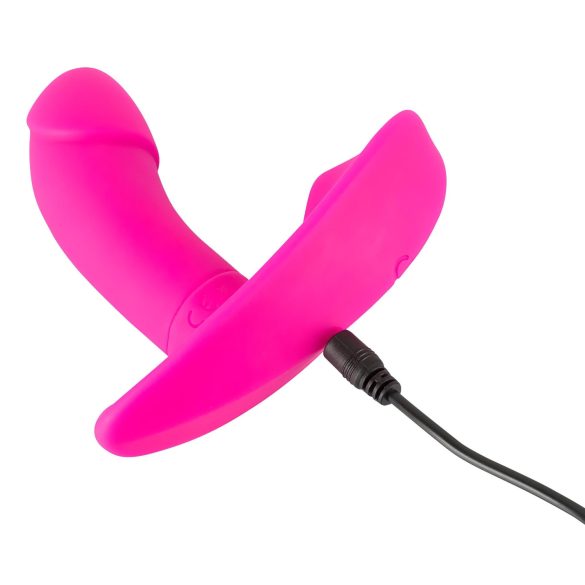 SMILE - fjärrstyrd strap-on vibrator - uppladdningsbar - rosa