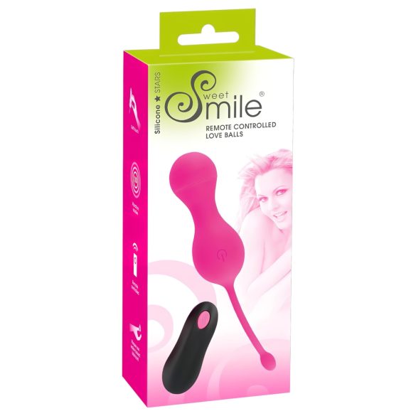 SMILE Love Balls - uppladdningsbara, fjärrstyrda vibrerande ägg (rosa)