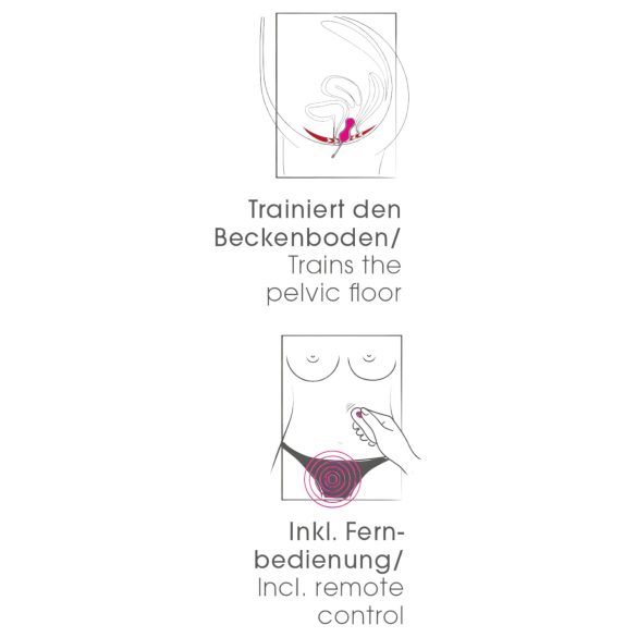 SMILE - vibrerande knipkulor med fjärrkontroll - uppladdningsbar - rosa