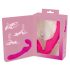 Double2Teaser - rosa strapless strap-on vibrerande dildo