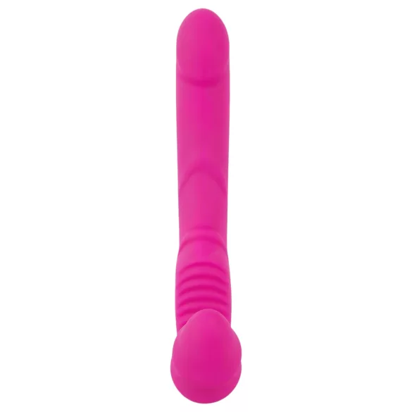 Double2Teaser - strap-on vibrator utan bälte - vibrerande dildo rosa