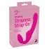 Double2Teaser - strap-on vibrator utan bälte - vibrerande dildo rosa