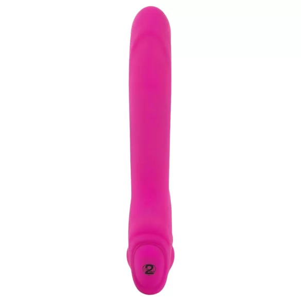 Double2Teaser - strap-on vibrator utan bälte - vibrerande dildo rosa