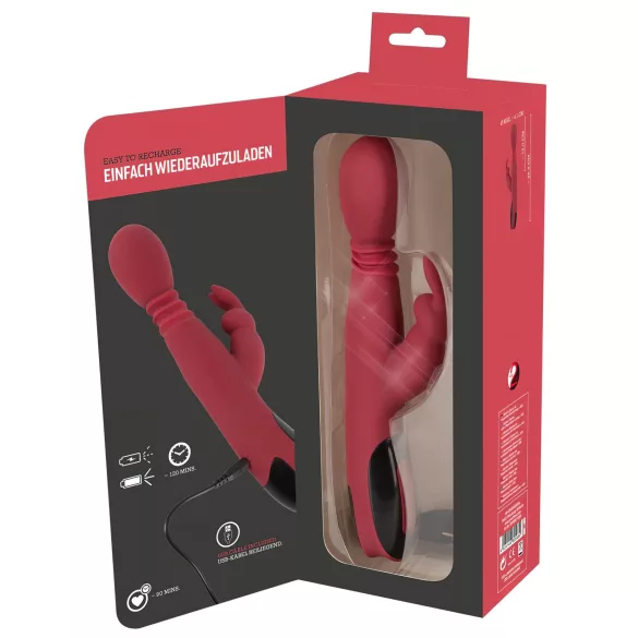 You2Toys Massager - stötande, roterande, värmande G-punktsvibrator (röd)