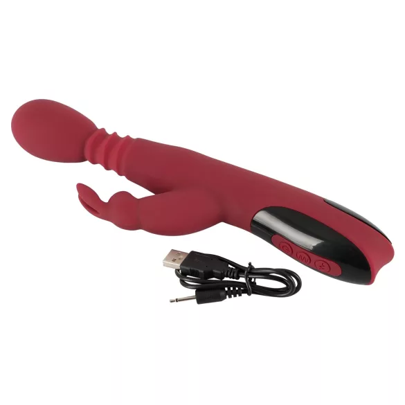 You2Toys Massager - stötande, roterande, värmande G-punktsvibrator (röd)