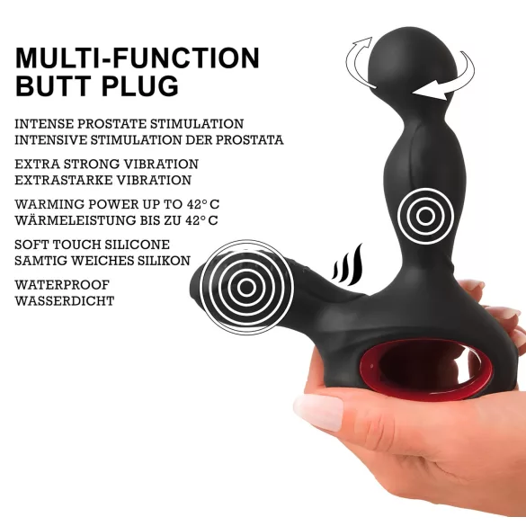 You2Toys - prostatavibrator med rotation och värme - svart