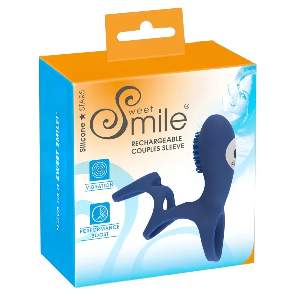 SMILE Couple - vibrator penisring med fjärrkontroll - silikon blå