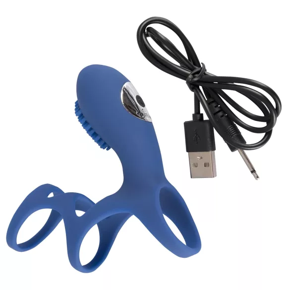 SMILE Couple - vibrator penisring med fjärrkontroll - silikon blå