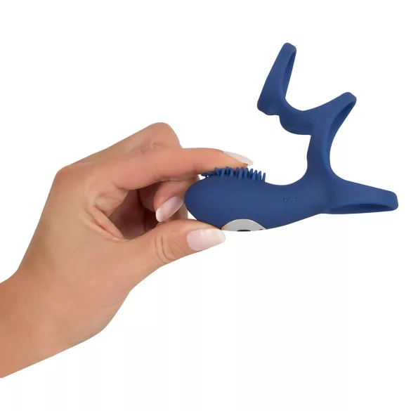 SMILE Couple - vibrator penisring med fjärrkontroll - silikon blå