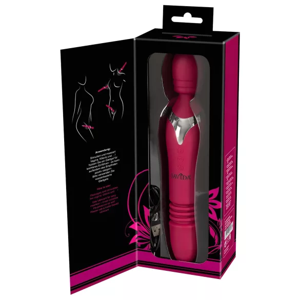 Javida Thrusting - vibrator med thrustingfunktion 3-i-1 - röd