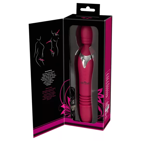 Javida Thrusting - 3‑i‑1 masserande vibrator (röd)
