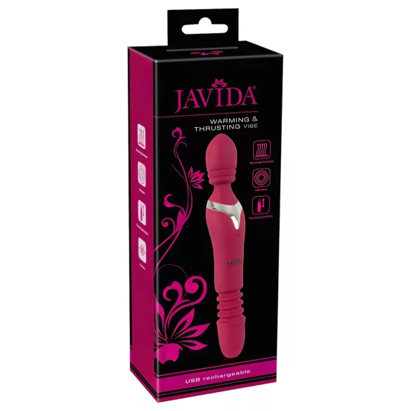 Javida Thrusting - vibrator med thrustingfunktion 3-i-1 - röd