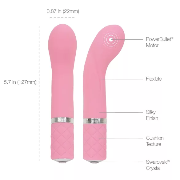 Pillow Talk Racy - uppladdningsbar, smal G-punktsvibrator (rosa)