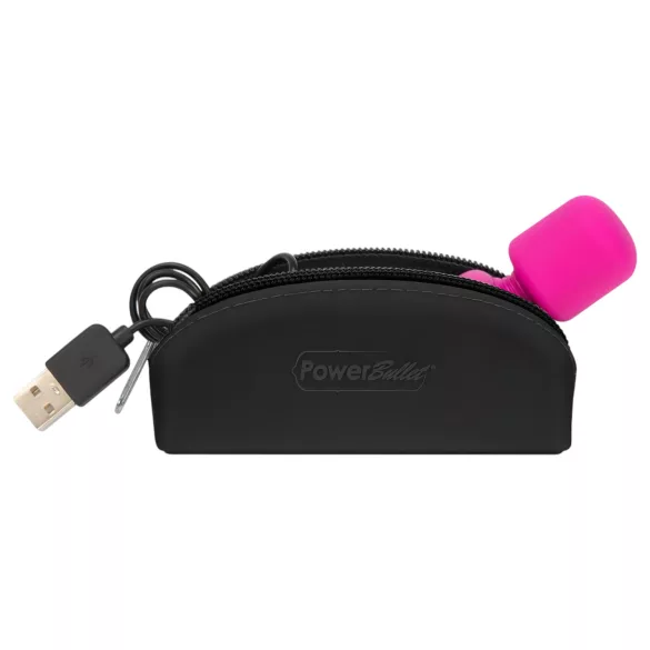 PalmPower - minivibrator wand - kraftfull massage - silikon rosa/svart