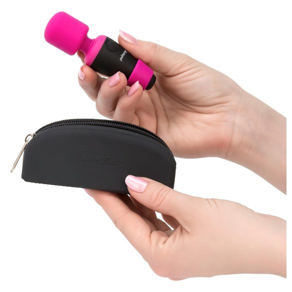 PalmPower - minivibrator wand - kraftfull massage - silikon rosa/svart