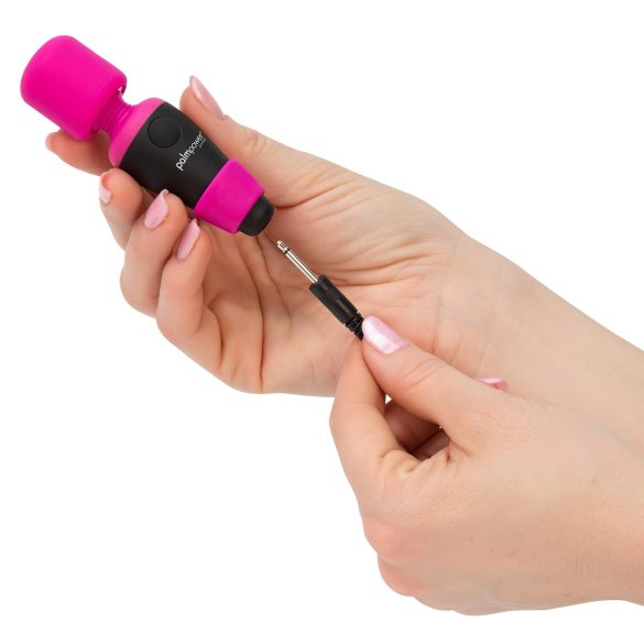 PalmPower - minivibrator wand - kraftfull massage - silikon rosa/svart