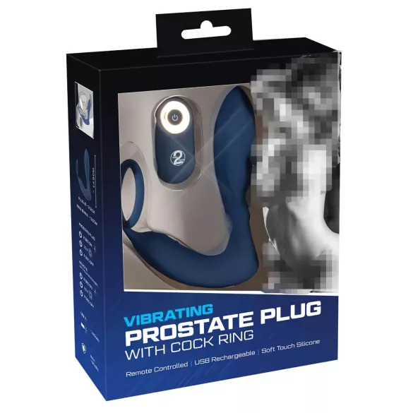 You2Toys - Prostatastimulator med penisring - vibrator - blå