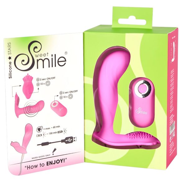 SMILE - G-punkts trosa vibrator - uppladdningsbar fjärrstyrd silikon rosa