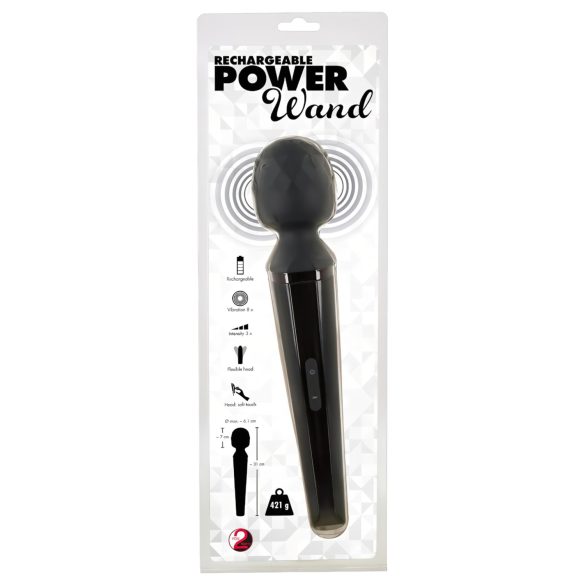 You2Toys Power Wand - Uppladdningsbar Massagevibrator (Svart)