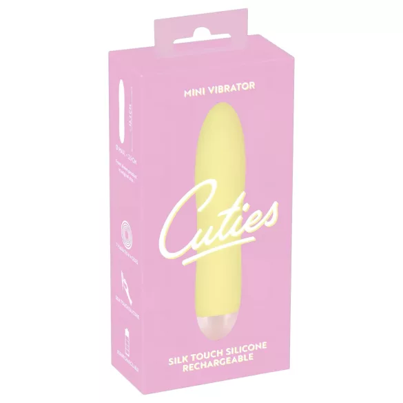 Cuties Mini Yellow - uppladdningsbar silikonstavvibrator (gul)