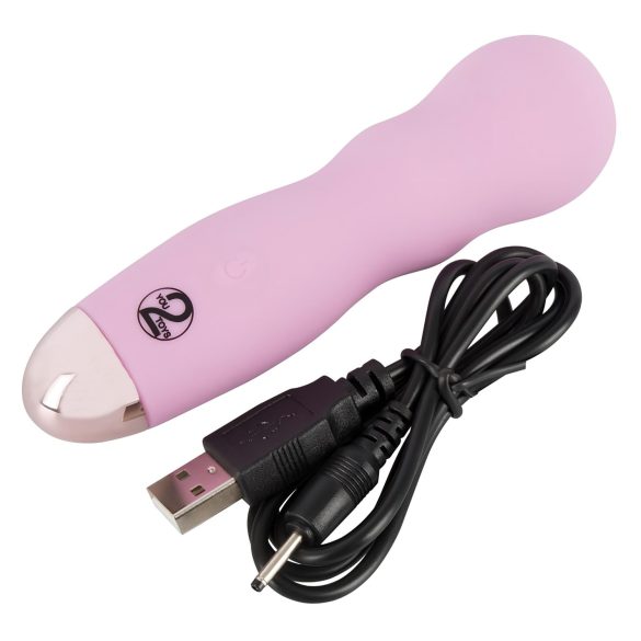 Cuties Mini Rose - vibrator med vågfunktion - uppladdningsbar silikon rosa