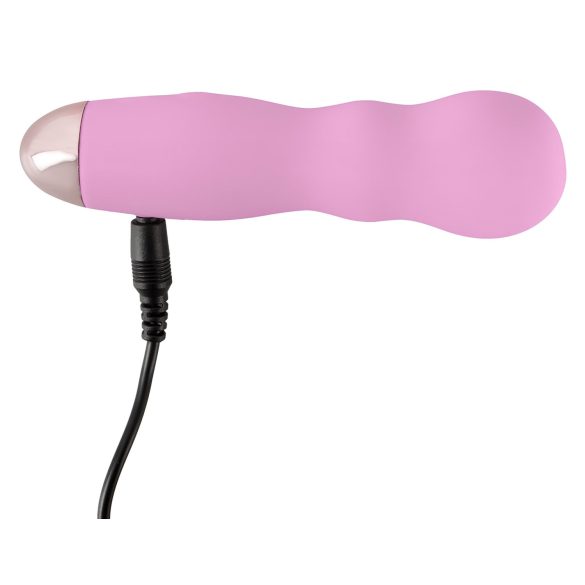 Cuties Mini Rose - vibrator med vågfunktion - uppladdningsbar silikon rosa