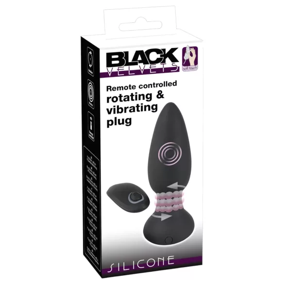 Black Velvets - roterande analvibrator med pärlor - svart