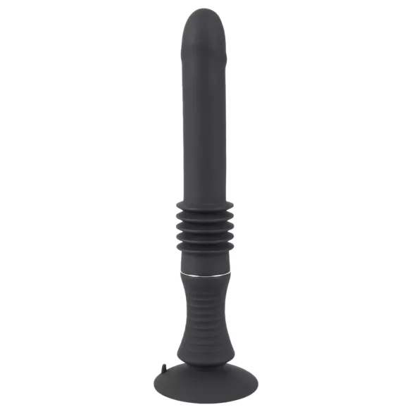 You2Toys - sexmaskin med sugkopp - stötande vibrator - svart