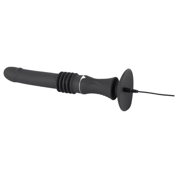 You2Toys - sexmaskin med sugkopp - stötande vibrator - svart