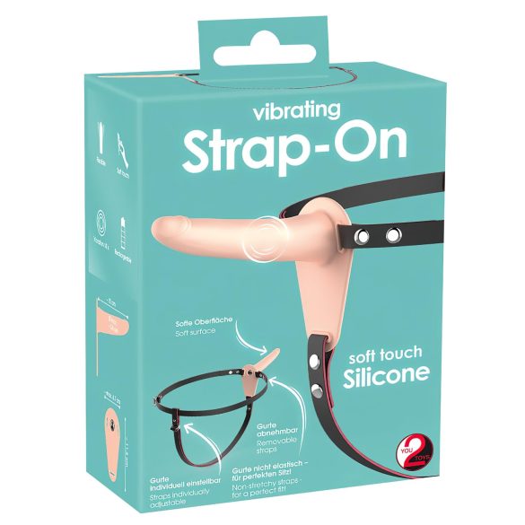 You2Toys - Strap-On - Uppladdningsbar, påtagbar vibrator (natur)