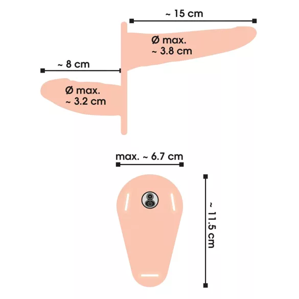 You2Toys - Strap-on dubbel dildo vibrator - natur