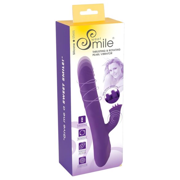 Smile Pearl - vibrator med pärlor - stötrörelse - lila