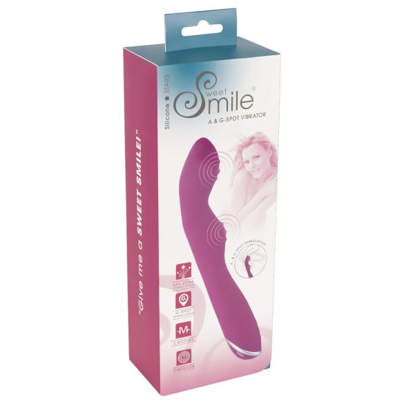 SMILE - vibrator för G-punkt och A-punkt - flexibel - rosa