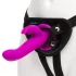 Happyrabbit Strap-On - kaninformad, klitoriskontakt vibrerande strap-on (lila)