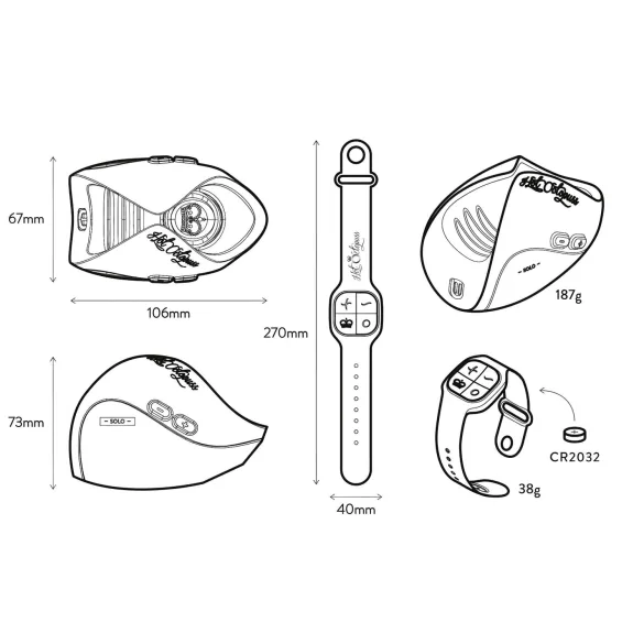 Hot Octopuss - masturbator för män - fjärrstyrd - svart