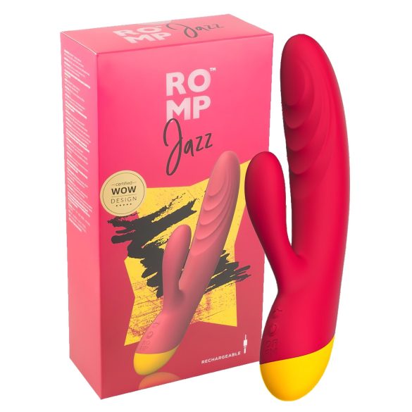 ROMP Jazz - Rabbitvibrator med klitorisstimulans - vattentät - rosa