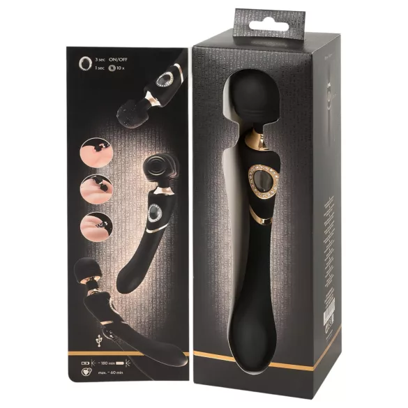Cleopatra Wand - massagevibrator uppladdningsbar vattentät svart