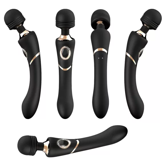 Cleopatra Wand - massagevibrator uppladdningsbar vattentät svart