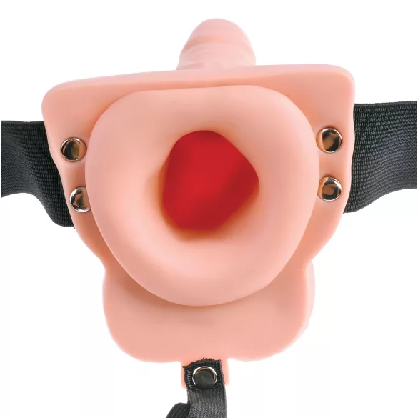 Pipedream - Fetish Strap-On 6 - ihålig strap-on‑vibrator (naturfärgad)