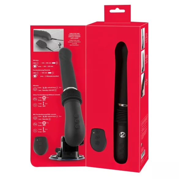 You2Toys - stötande vibrator med fjärrkontroll - uppladdningsbar - svart