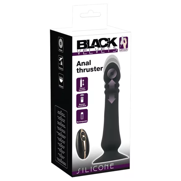 Black Velvets - uppladdningsbar anal vibrator med stötfunktion - svart