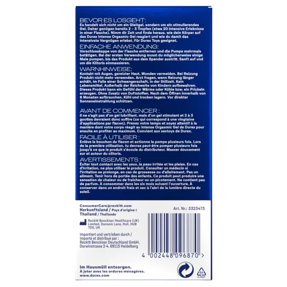 Durex Intense Orgasmic - klitorisstimulerande gel (10 ml)