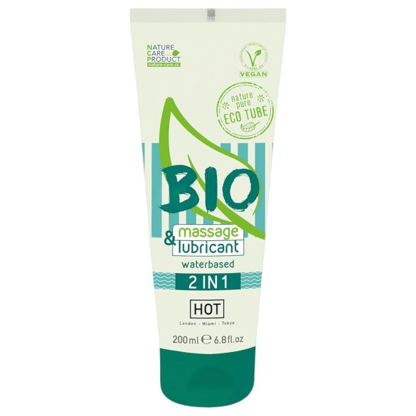 HOT Bio 2IN1 - vattenbaserad glid- och massagegel (200 ml)