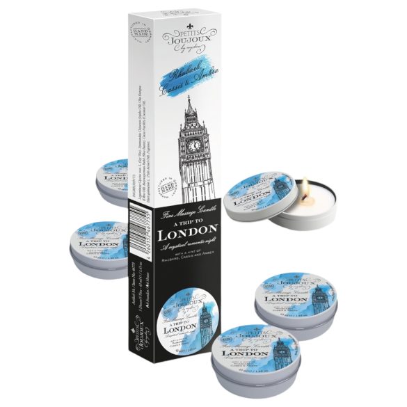 Petits Joujoux London massage-ljus - rabarber-amber (5x43ml)