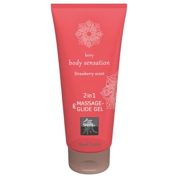 Shiatsu 2i1 Jordgubbsdoft - massagegel & glidmedel - jordgubb (200 ml)