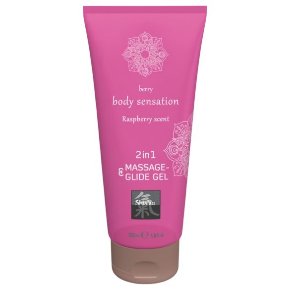 Shiatsu 2-i-1 Hallon Doft - Massagegel & Glidmedel (200ml)